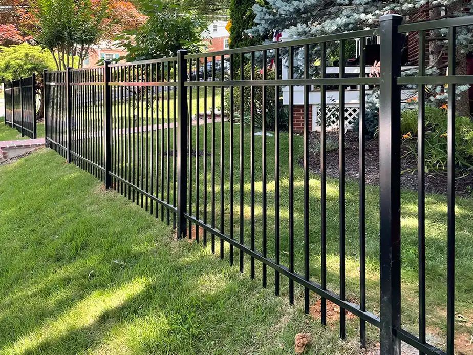 Black Aluminum Residential Fence by SCPC Construction