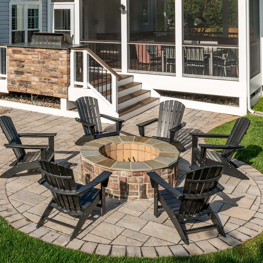 Paver Patio with Fire Pit by SCPC Construction
